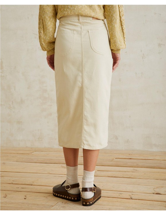 39650 Falda midi algodon YERSE - CRUDO 2