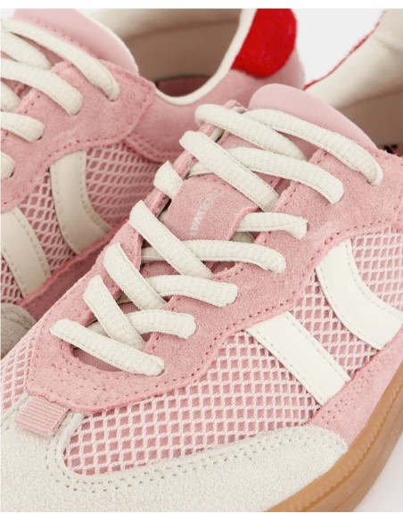 COOLWAY zapatilla de mujer BARESI NUD en color ROSA de serraje y malla