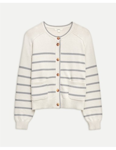 YERSE CARDIGAN DE MUJER 41655 DE ALGODON DE RAYAS