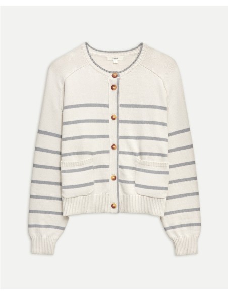 YERSE CARDIGAN DE MUJER 41655 DE ALGODON DE RAYAS