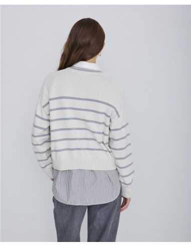 YERSE CARDIGAN DE MUJER 41655 DE ALGODON DE RAYAS