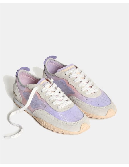 BIRD SWALLOW HOFF - SNEAKER RETRO COMBINADO DE PIEL AZUL Y LILAS