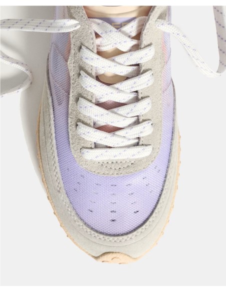 BIRD SWALLOW HOFF - SNEAKER RETRO COMBINADO DE PIEL AZUL Y LILAS