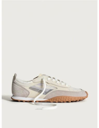 MOCKING BIRD HOFF - SNEAKER RETRO COMBINADO DE PIEL ARENA Y CRUDO
