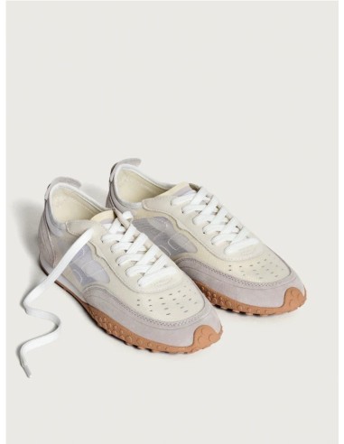 MOCKING BIRD HOFF - SNEAKER RETRO COMBINADO DE PIEL ARENA Y CRUDO
