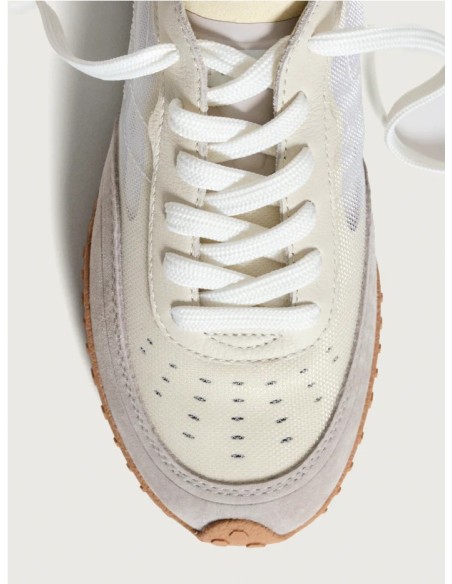 MOCKING BIRD HOFF - SNEAKER RETRO COMBINADO DE PIEL ARENA Y CRUDO
