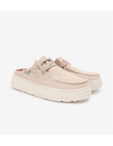ZUECO WALK IN PITAS DE MUJER CAPARICA DE ALGODON Y DETALLES BORDADOS
