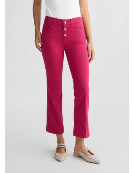LIU JO PANTALON TOBILLERO DE TALLE ALTO WA5416.T7144 WH ACAMPANADO