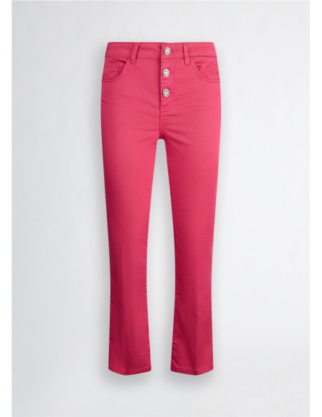 LIU JO PANTALON TOBILLERO DE TALLE ALTO WA5416.T7144 WH ACAMPANADO