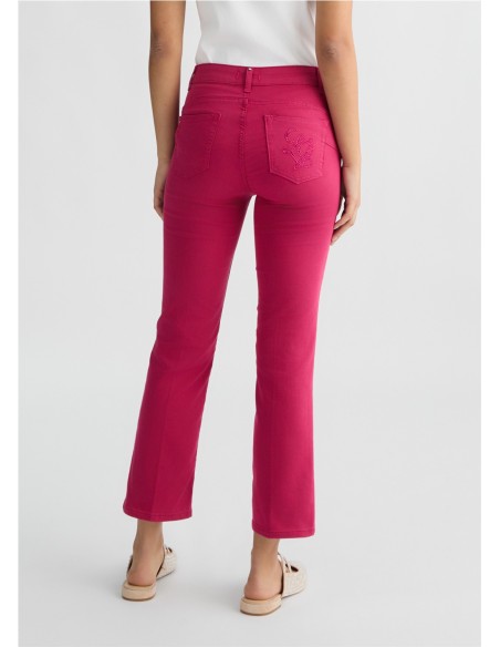 LIU JO PANTALON TOBILLERO DE TALLE ALTO WA5416.T7144 WH ACAMPANADO