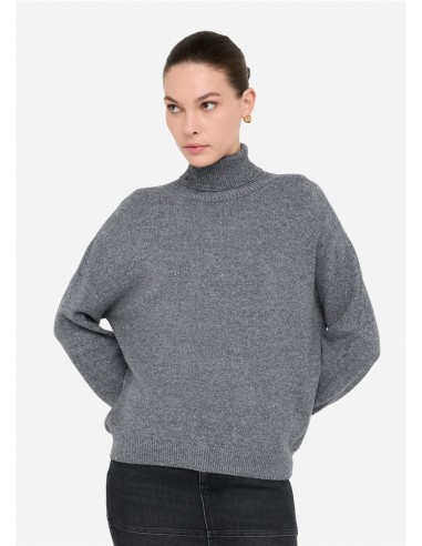 MF5234.MA27R WH Jersey LIU JO de cuello alto con lentejuelas.