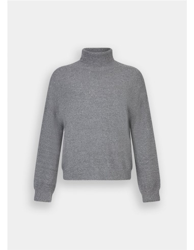 MF5234.MA27R WH Jersey LIU JO de cuello alto con lentejuelas.