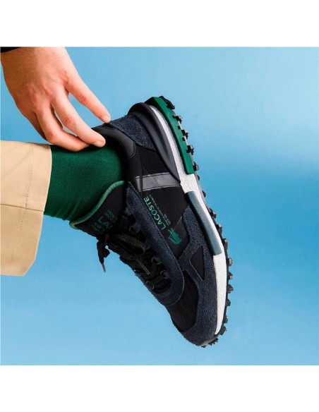 Lacoste Zapatilla Elite Active Black para hombre en nylon y piel