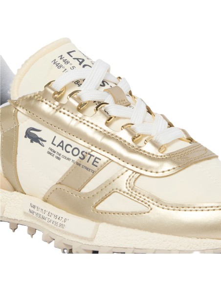 Zapatilla Lacoste Elite Active de mujer beige con detalles dorados
