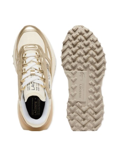 Zapatilla Lacoste Elite Active de mujer beige con detalles dorados