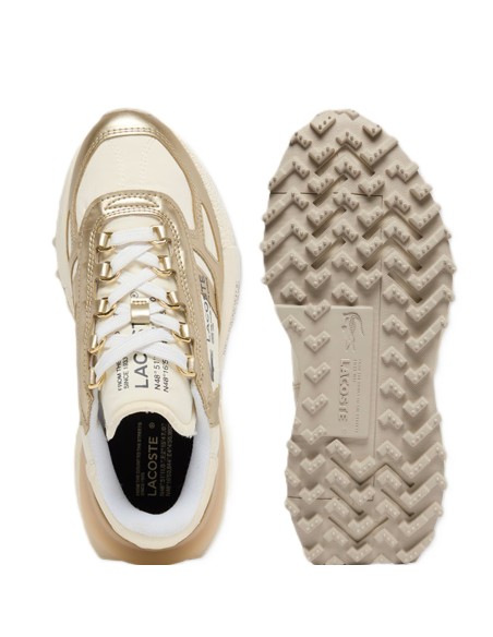 Zapatilla Lacoste Elite Active de mujer beige con detalles dorados