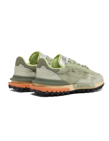 Zapatilla Lacoste de mujer Elite Active verde y plata en nylon y piel