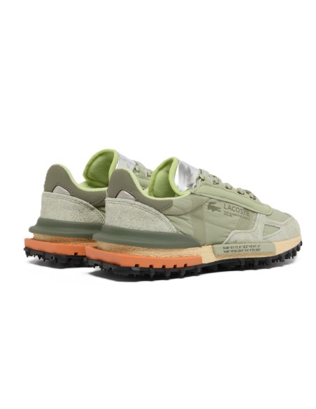 Zapatilla Lacoste de mujer Elite Active verde y plata en nylon y piel