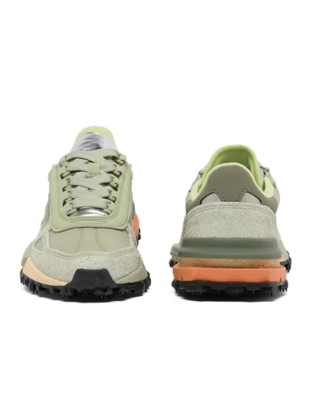 Zapatilla Lacoste de mujer Elite Active verde y plata en nylon y piel