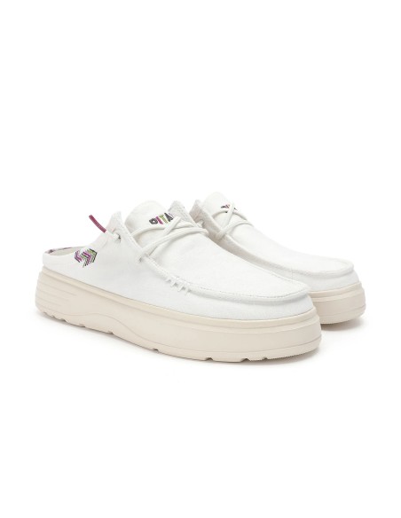 Zueco CAPARICA de mujer WALK IN PITAS de algodón con suela blockde 4cm