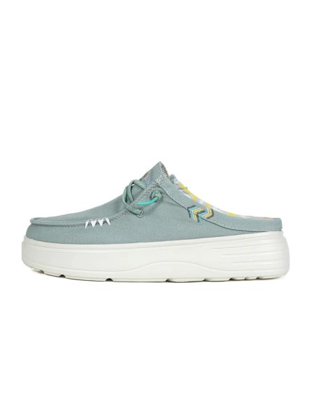 Zueco CAPARICA de mujer WALK IN PITAS de algodón con suela blockde 4cm