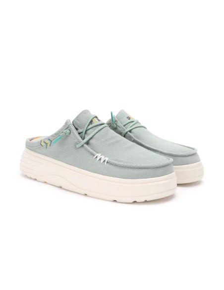 Zueco CAPARICA de mujer WALK IN PITAS de algodón con suela blockde 4cm