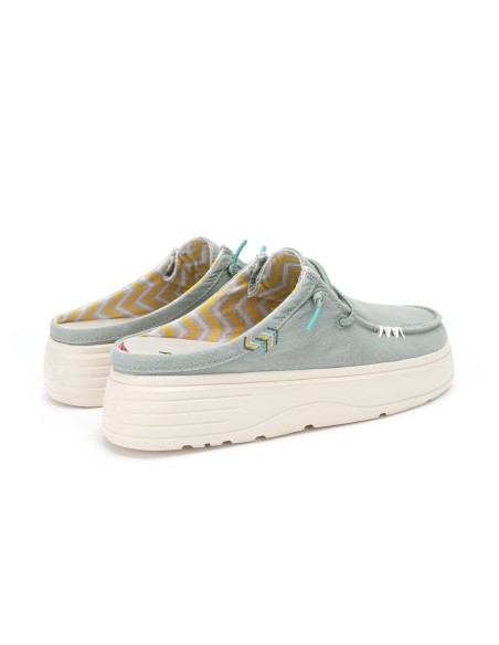 Zueco CAPARICA de mujer WALK IN PITAS de algodón con suela blockde 4cm
