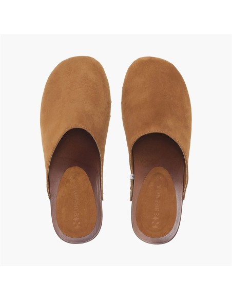 SUPERGA zueco de mujer 3016 SUEDE, de serraje y estilo holandes.