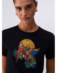 CAMISETA MC LOROS Y PIEDRAS NEGRO 2