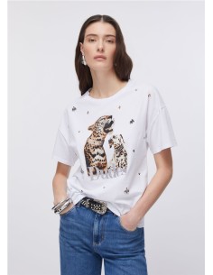 CAMISETA DALMATA Y TIGRE PECHO BLANCO