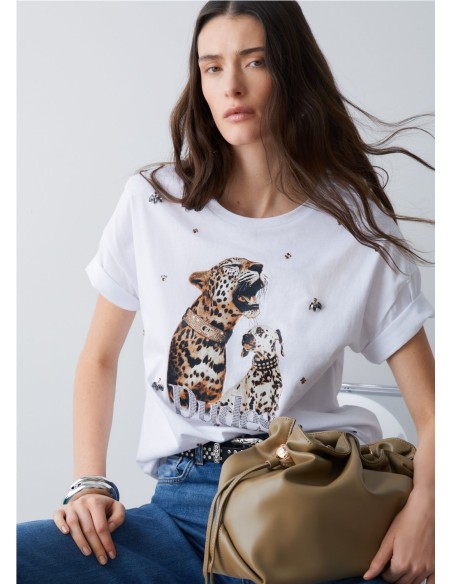 CAMISETA DALMATA Y TIGRE PECHO BLANCO