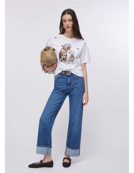 CAMISETA DALMATA Y TIGRE PECHO BLANCO