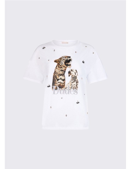 CAMISETA DALMATA Y TIGRE PECHO BLANCO