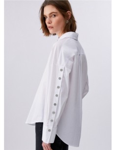CAMISERA AMPLIA BOTONES MANGA BLANCO 2