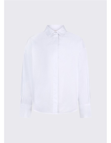 CAMISERA AMPLIA BOTONES MANGA BLANCO