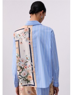 CAMISA ML AMPLIA RAYAS Y ESTAM AZUL CELESTE 2