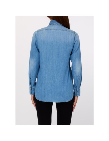 CAMISA BASICA DENIM AZUL CELESTE