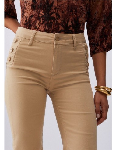 FLARE HW PANT.MARINERO CAMPANA CREMA