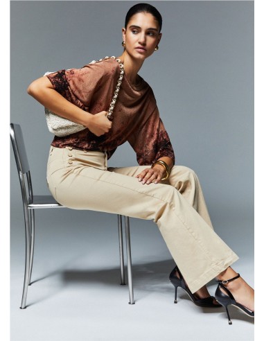 FLARE HW PANT.MARINERO CAMPANA CREMA