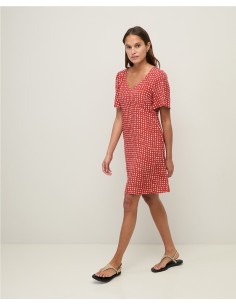 VESTIDO CORTO CREPE MC VISCOSA ROJO OSCURO 2
