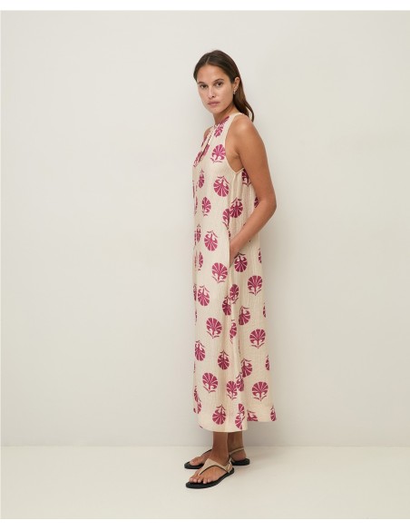 VEST.HALTER EF.ARRUGADO ESTAMP ROJO