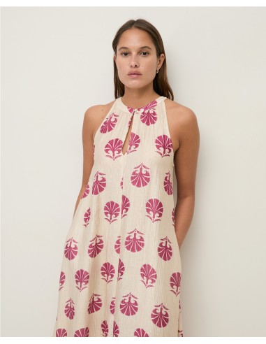 VEST.HALTER EF.ARRUGADO ESTAMP ROJO