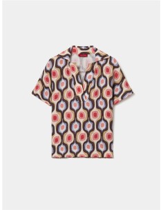 CAMISA POLERA MC EST.CIRCULOS MARRON 2