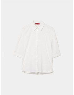 CAMISA ALGODÓN BORDADA AL TONO BLANCO