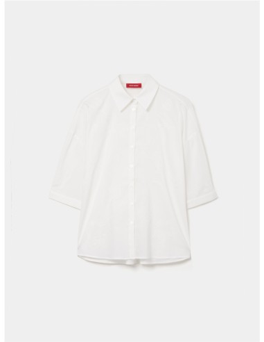 CAMISA ALGODÓN BORDADA AL TONO BLANCO