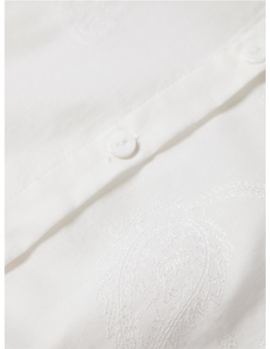 CAMISA ALGODÓN BORDADA AL TONO BLANCO
