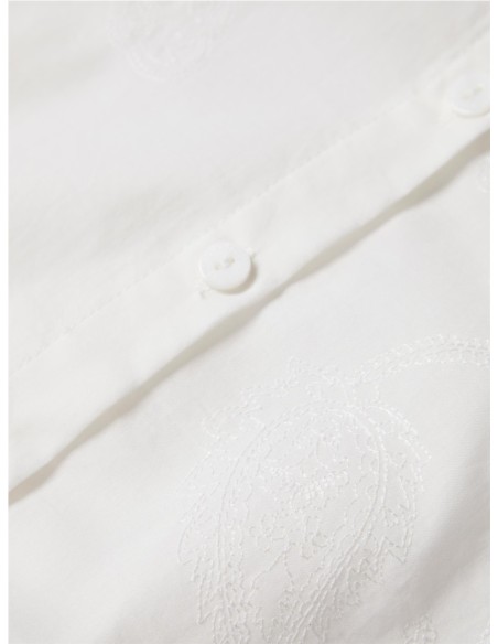 CAMISA ALGODÓN BORDADA AL TONO BLANCO