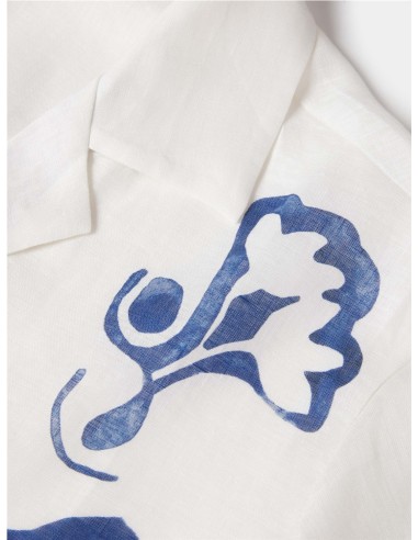 CAMISA BOAL ESTAMP.GRIEGO LINO BLANCO