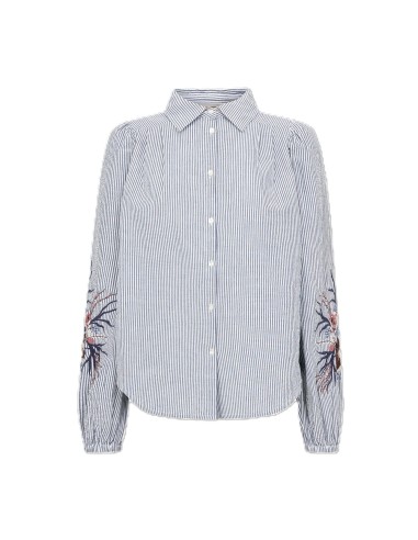 CIU-CAMISA MIL RAYAS MANGA BOR AZUL
