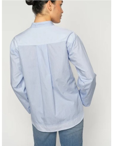 BRONWYN -CAMISA RAYAS ALGODÓN AZUL